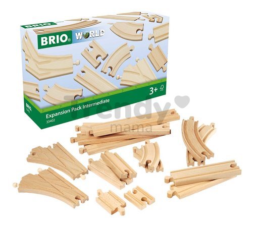 Náhradné diely pre vláčikodráhu Pokročilá sada Intermediate Expansion Pack BRIO 16 dielov koľajníc od 3 rokov BRIO4029