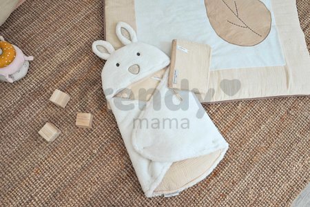 Textilná podložka na hranie Happy Wild Doudou et Compagnie hnedá 100*100 cm od 0 mes