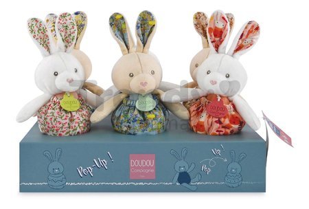 Plyšový zajačik Lapin Pop-up Doudou et Compagnie rôzne farby 20 cm od 0 mes