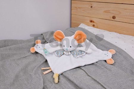 Plyšová myška na maznanie a bábkové divadlo Mouse Finger Puppet Doudou et Compagnie biela 30 cm od 0 mes
