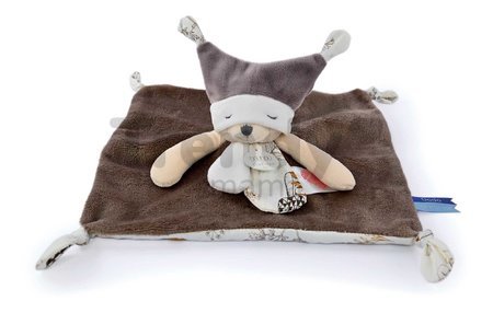 Plyšový medvedík na maznanie Bear Taupe Flat Comforter Doudou et Compagnie s QR kódom na rozprávky hnedý 25 cm od 0 mes
