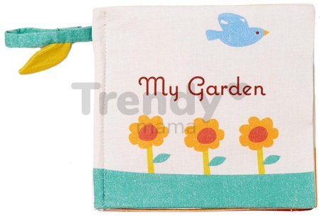 Textilná knižka My Garden Activity Book ThreadBear zvieratká v záhrade 100% jemná bavlna od 0 mes