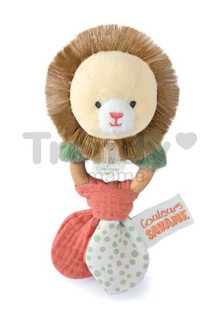 Plyšový lev s hrkálkou Couleurs Savane Doudou et Compagnie 15 cm od 0 mes