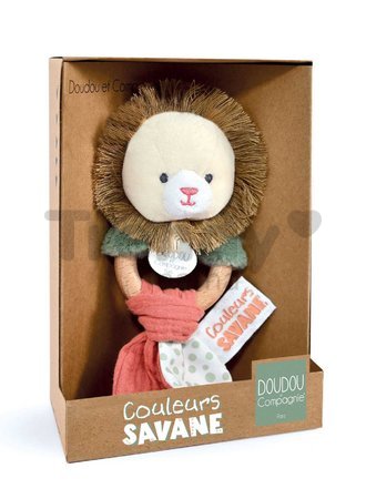 Plyšový lev s hrkálkou Couleurs Savane Doudou et Compagnie 15 cm od 0 mes