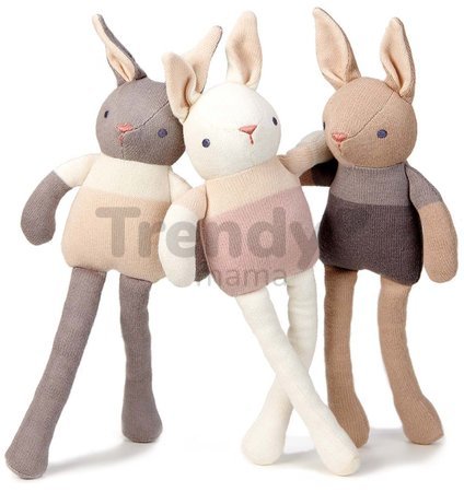 Bábika pletená zajačik Baby Threads Grey Bunny ThreadBear 35 cm sivý z jemnej mäkkej bavlny od 0 mes