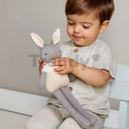 Bábika pletená zajačik Baby Threads Grey Bunny ThreadBear 35 cm sivý z jemnej mäkkej bavlny od 0 mes