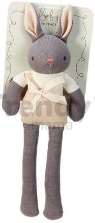 Bábika pletená zajačik Baby Threads Grey Bunny ThreadBear 35 cm sivý z jemnej mäkkej bavlny od 0 mes