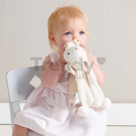 Bábiky pletené zajačiky Baby Threads Cream Bunny Gift Set ThreadBear krémové z jemnej mäkkej bavlny v darčekovom balení od 0 mes