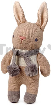Bábika pletená zajačik Baby Threads Taupe Bunny Rattle ThreadBear 22 cm hnedá z jemnej mäkkej bavlny od 0 mes
