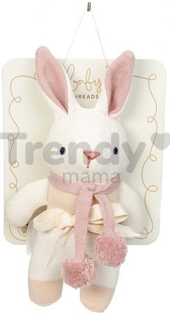 Bábiky pletené zajačiky Baby Threads Cream Bunny Gift Set ThreadBear krémové z jemnej mäkkej bavlny v darčekovom balení od 0 mes