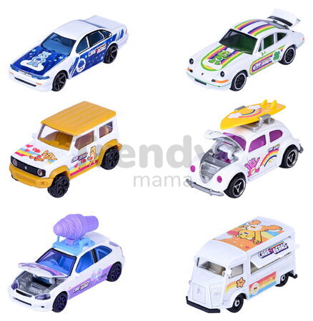 Autíčko Care Bears Premium Majorette metalice, 6 tipuri diferite, lungime 7,5 cm, 1:64