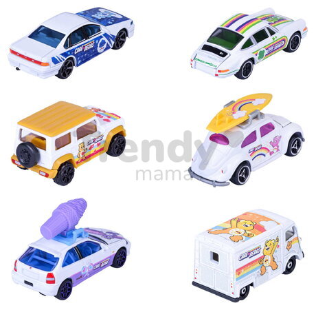 Autíčko Care Bears Premium Majorette metalice, 6 tipuri diferite, lungime 7,5 cm, 1:64