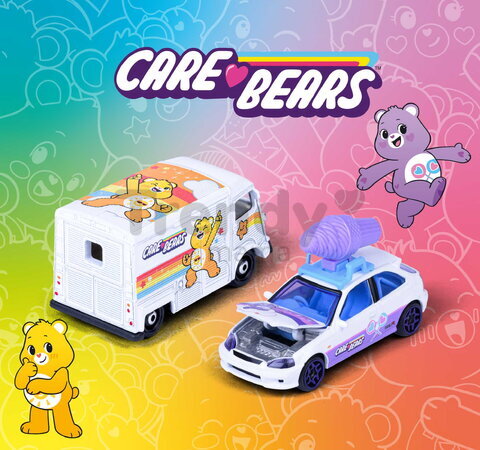 Autíčko Care Bears Premium Majorette metalice, 6 tipuri diferite, lungime 7,5 cm, 1:64