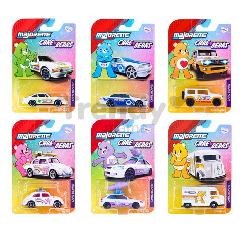 Autíčko Care Bears Premium Majorette metalice, 6 tipuri diferite, lungime 7,5 cm, 1:64