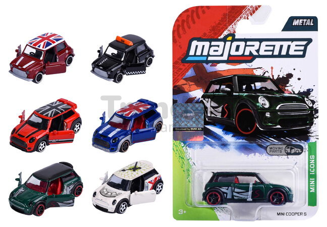 Mașinuță Mini Premium Majorette din metal, 6 tipuri diferite, cu suspensie; lungime 7,5 cm; 1:64