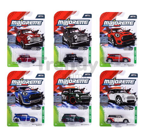 Mașinuță Mini Premium Majorette din metal, 6 tipuri diferite, cu suspensie; lungime 7,5 cm; 1:64