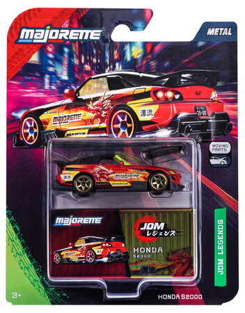 Mașinuță JDM Legends Deluxe Majorette metalice, 6 tipuri diferite, cu cutie de colecție; lungime 7,5 cm; 1:64
