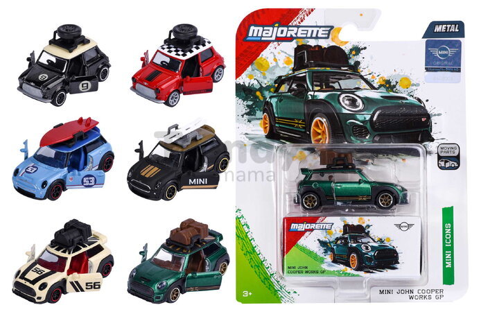 Mașinuță Mini Deluxe Majorette din metal, 6 tipuri diferite, cu cutie de colecție; lungime 7,5 cm; 1:64