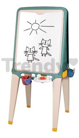 Tabuľa na kriedu a magnetky obojstranná Ultimate Easel Smoby s paletou na farby a úložným priestorom 13 doplnkov 125 cm výška