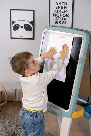 Tabuľa na kriedu a magnetky obojstranná Ultimate Easel Smoby s paletou na farby a úložným priestorom 13 doplnkov 125 cm výška