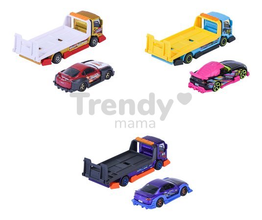 Transportér s autíčkom JDM Legends Majorette kovové s gumenými kolieskami 3 rôzne druhy