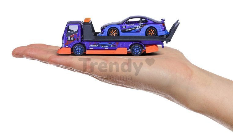 Transportér s autíčkom JDM Legends Majorette kovové s gumenými kolieskami 3 rôzne druhy