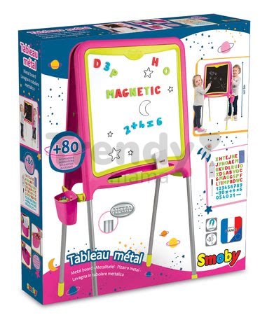 Magnetická tabuľa Activity Smoby obojstranná s 80 doplnkami ružová