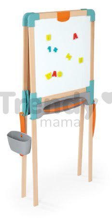 Drevená tabuľa obojstranná Wooden Easel Smoby magnetická/na kriedu skladacia s 80 doplnkami