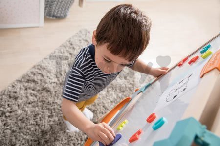 Drevená tabuľa obojstranná Wooden Easel Smoby magnetická/na kriedu skladacia s 80 doplnkami