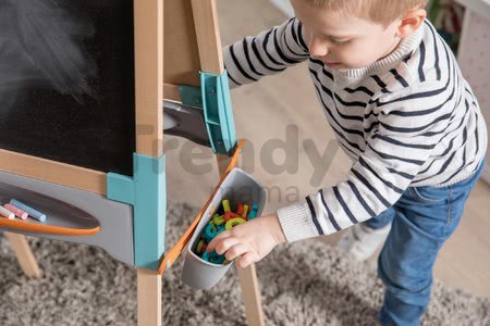 Drevená tabuľa obojstranná Wooden Easel Smoby magnetická/na kriedu skladacia s 80 doplnkami