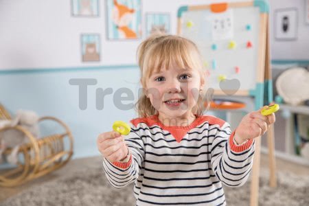 Drevená tabuľa obojstranná Wooden Easel Smoby magnetická/na kriedu skladacia s 80 doplnkami