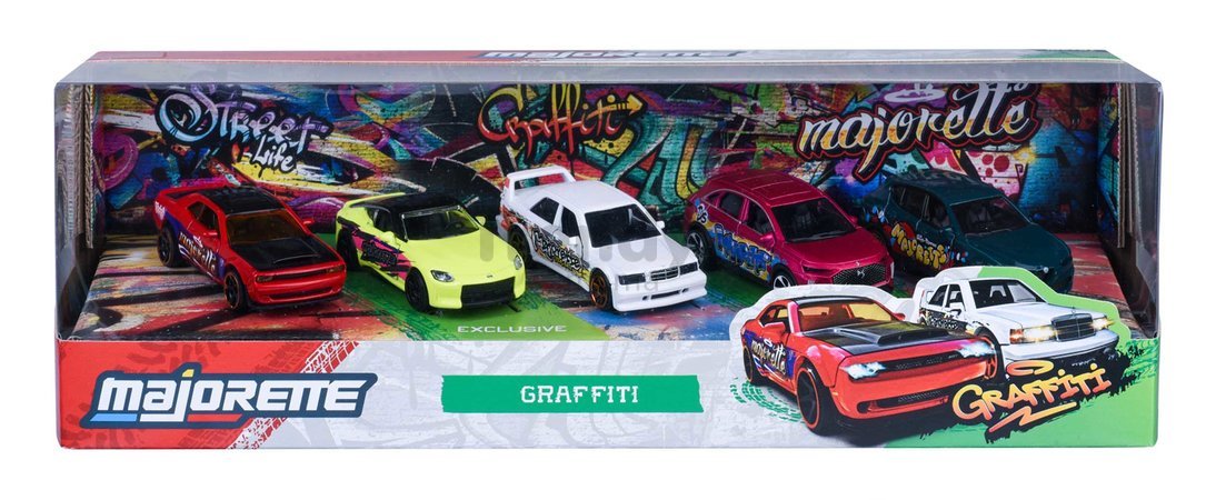 Autíčka Graffiti Giftpack Majorette kovové sada 5 autíčok v darčekovom balení dĺžka 7,5 cm 1:64