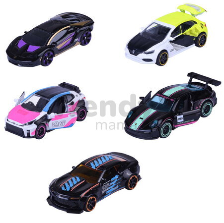 Autíčka Neon Racer 5 Giftpack Majorette set metalic de 5 tipuri, în ambalaj cadou, lungime 7,5 cm