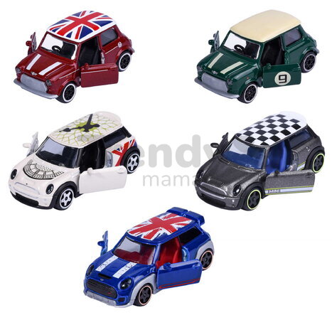 Mașinuțe Mini 5 Giftpack Majorette set metalic de 5 tipuri, în ambalaj cadou, lungime 7,5 cm, 1:64