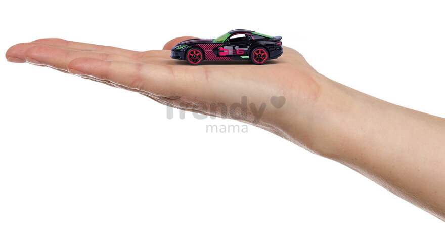 Autíčka Neon Racer Giftpack Majorette set metalic de 14 tipuri, în ambalaj cadou, lungime 7,5 cm, 1:64