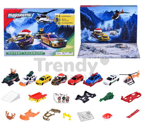 Calendar Advent cu mașinuțe Advent Calendar Mountain Rescue Majorette 8 modele și 16 accesorii