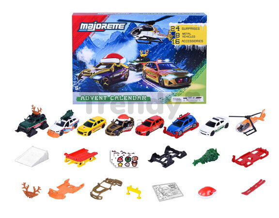 Calendar Advent cu mașinuțe Advent Calendar Mountain Rescue Majorette 8 modele și 16 accesorii