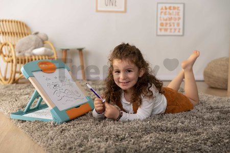 Prenosný tablet na kreslenie Modulo Slate Blue Smoby skladací so zmazateľnou fixkou handričkou a 4 papiermi