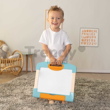 Prenosný tablet na kreslenie Modulo Slate Blue Smoby skladací so zmazateľnou fixkou handričkou a 4 papiermi