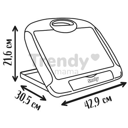 Cestovný tablet na kreslenie Travel Slate Smoby skladací ľahko prenosný so zmazateľnou fixkou handričkou a 4 papiermi