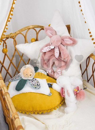 Plyšový zajačik na maznanie Bunny Comforter Pink Doudou et Compagnie v darčekovom balení ružový 29 cm od 0 mes