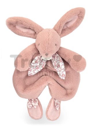 Plyšový zajačik na maznanie Bunny Comforter Pink Doudou et Compagnie v darčekovom balení ružový 29 cm od 0 mes