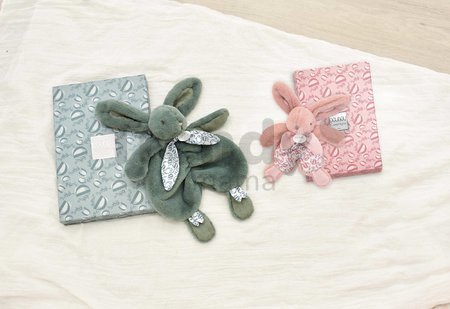 Plyšový zajačik na maznanie Bunny Comforter Pink Doudou et Compagnie v darčekovom balení ružový 18 cm od 0 mes