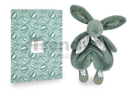 Plyšový zajačik na maznanie Bunny Comforter Sage Green Doudou et Compagnie v darčekovom balení zelený 29 cm od 0 mes