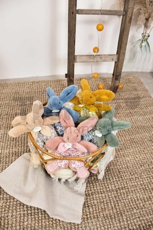 Plyšový zajačik na maznanie Bunny Comforter Sand Beige Doudou et Compagnie v darčekovom balení béžový 18 cm od 0 mes