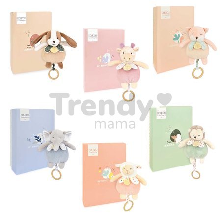 Plyšové zvieratko s melódiou Music Box Les Rikikis Doudou et Compagnie v darčekovom balení rôzne druhy 20 cm od 0 mes