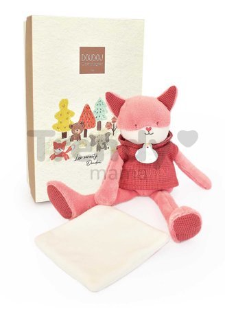 Plyšová líška Fox Sweety Doudou et Compagnie v darčekovom balení ružová 25 cm od 0 mes