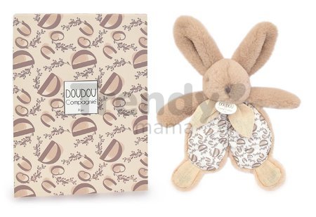 Plyšový zajačik na maznanie Bunny Comforter Sand Beige Doudou et Compagnie v darčekovom balení béžový 18 cm od 0 mes