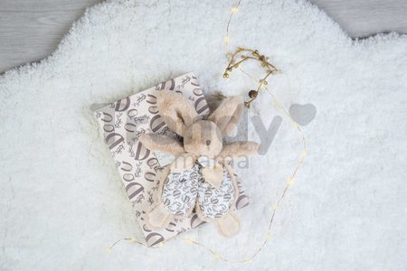 Plyšový zajačik na maznanie Bunny Comforter Sand Beige Doudou et Compagnie v darčekovom balení béžový 18 cm od 0 mes