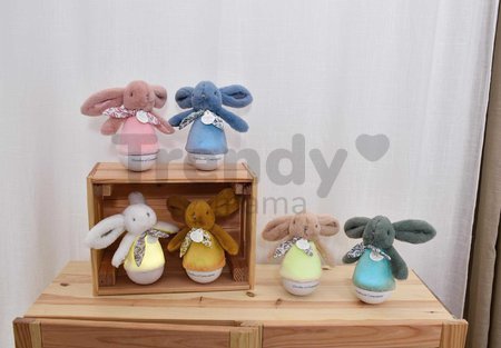 Plyšový zajačik Musical Night Light Pink Doudou et Compagnie s hudbou bielym šumom a svetlom ružový 16 cm od 0 mes